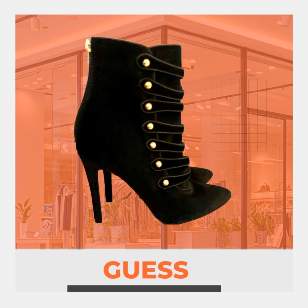 Guess Velvet Stiletto Heel Bootie (New without box)